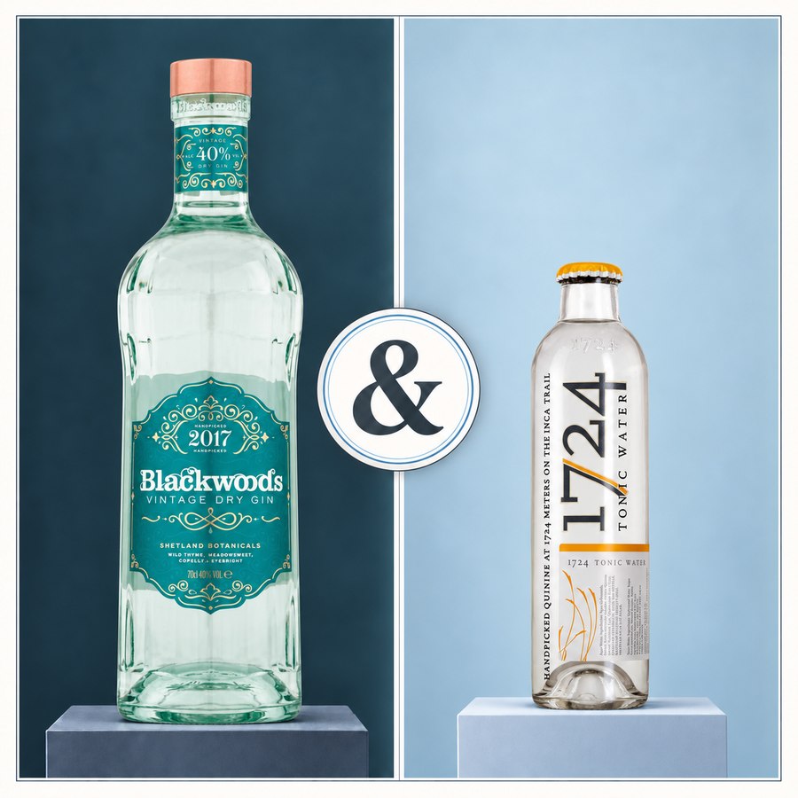 Blackwood's Vintage Dry Gin & 1724 Tonic Water (4/5)