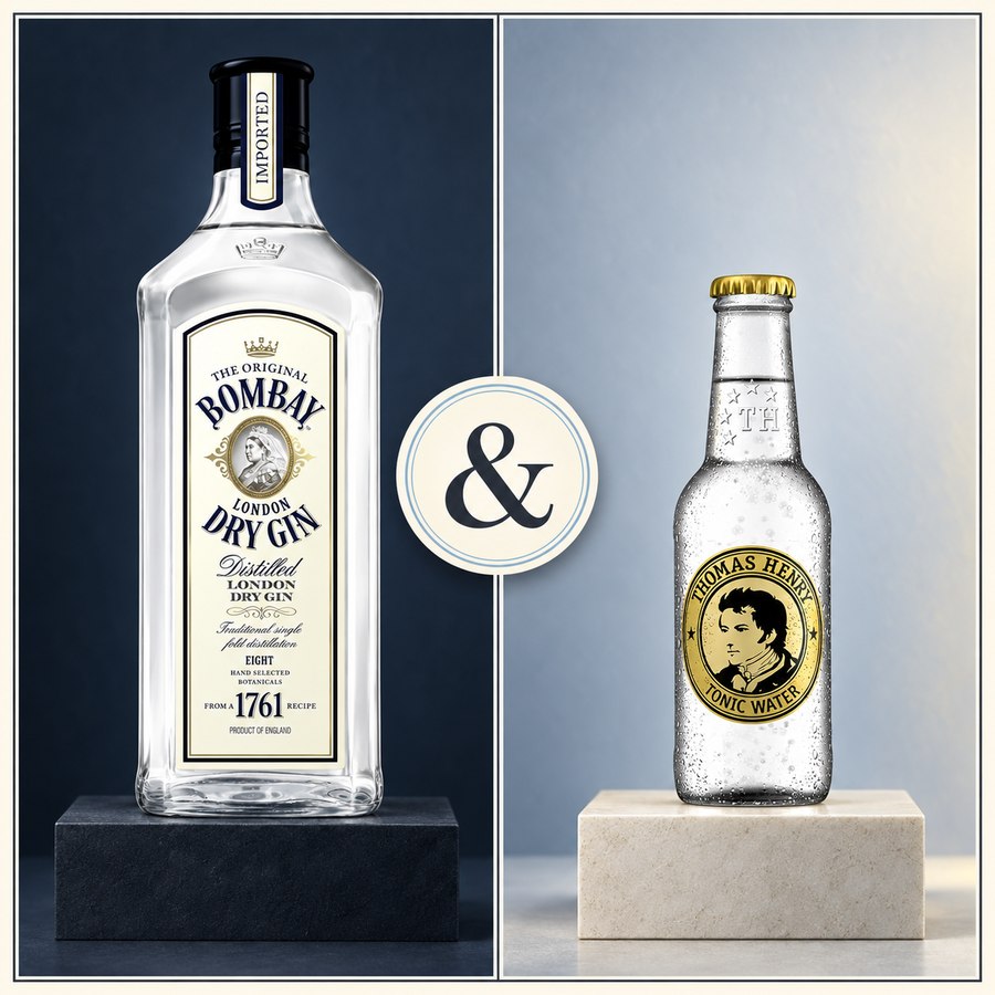 Bombay Original Dry Gin & Thomas Henry Tonic Water (4/5)