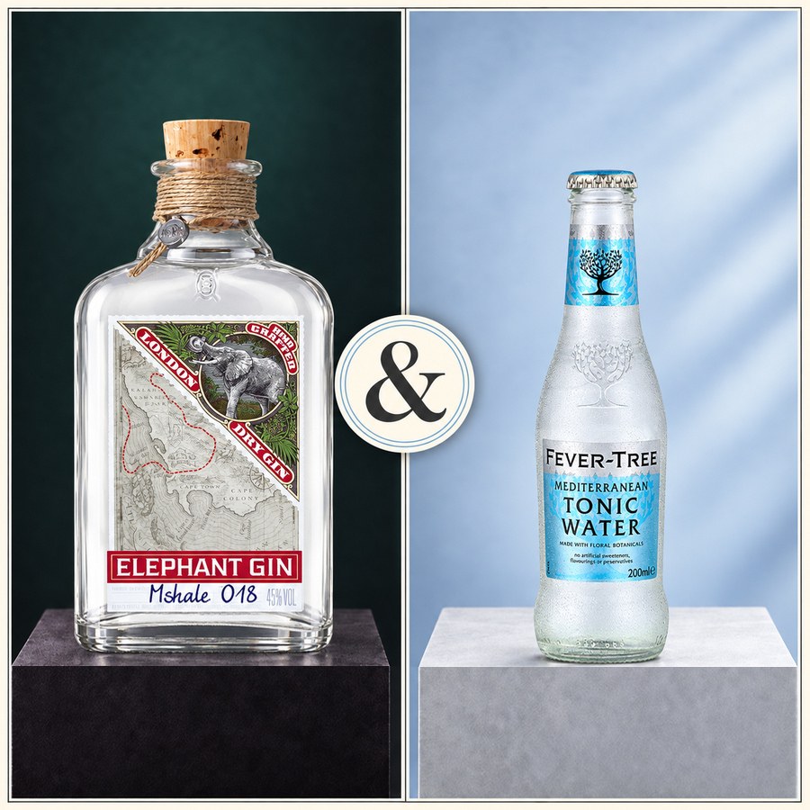 Elephant London Dry Gin & Fever-Tree Mediterranean Tonic Water (4/5)