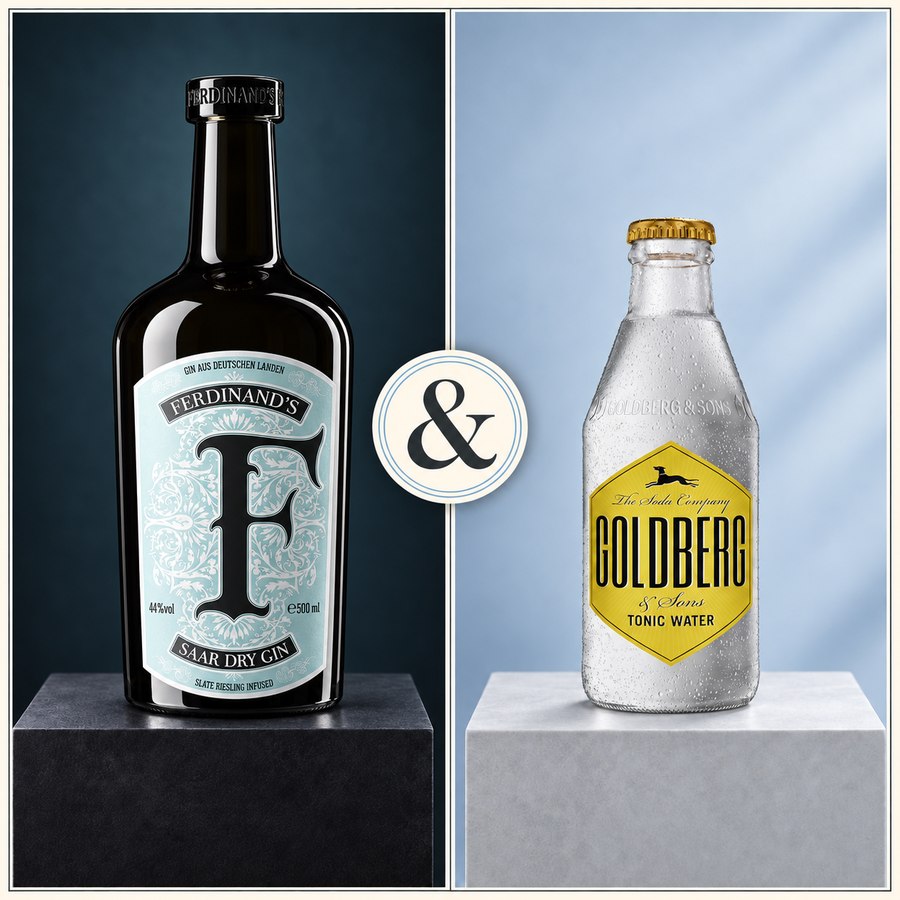 Ferdinand's Saar Dry Gin & Goldberg & Sons Tonic Water (4/5)