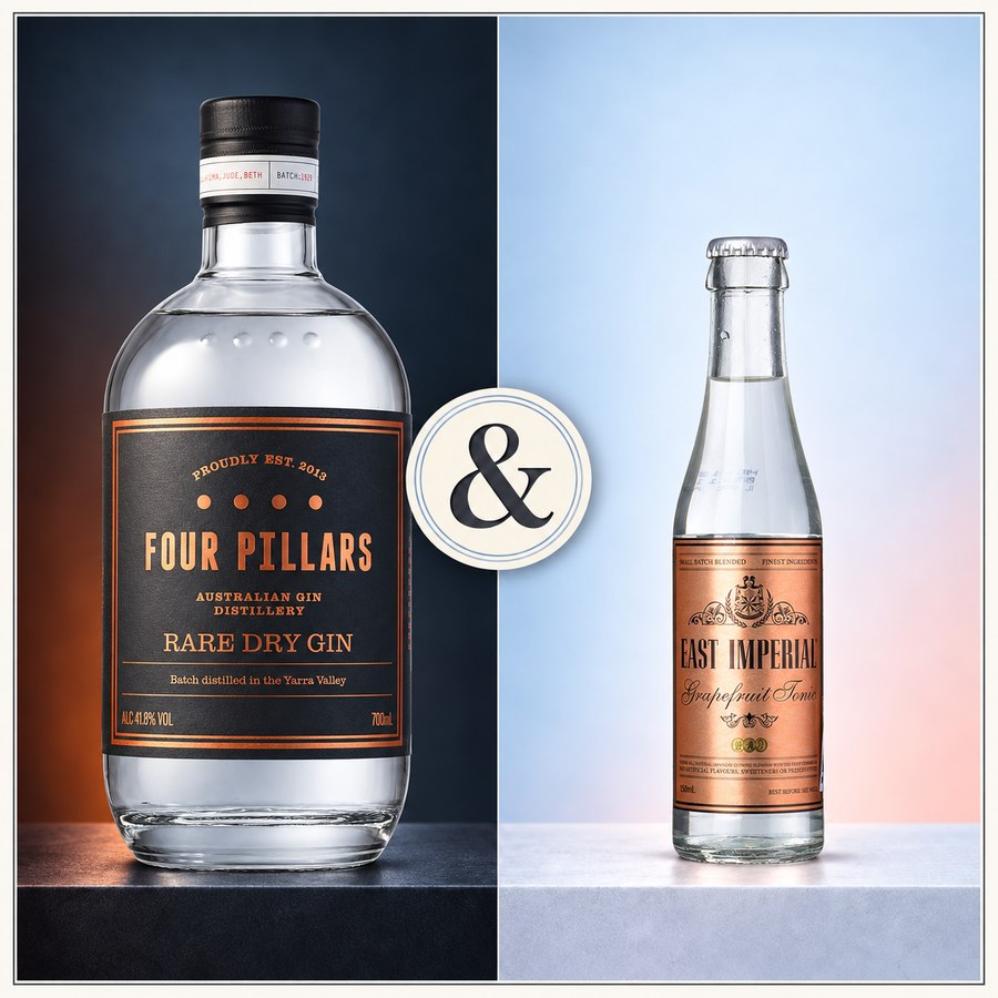 Four Pillars Rare Dry Gin & East Imperial Grapefruit Tonic Water (4/5)