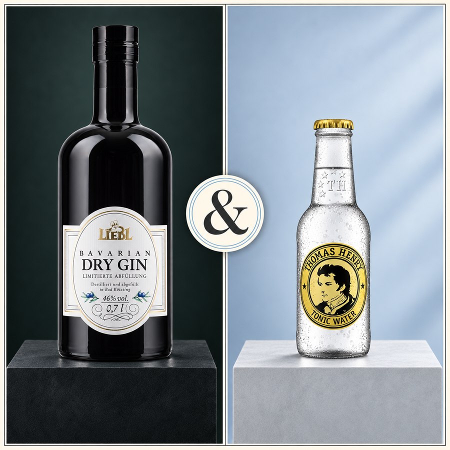 Liebl Bavarian Dry Gin & Thomas Henry Tonic Water (4/5)