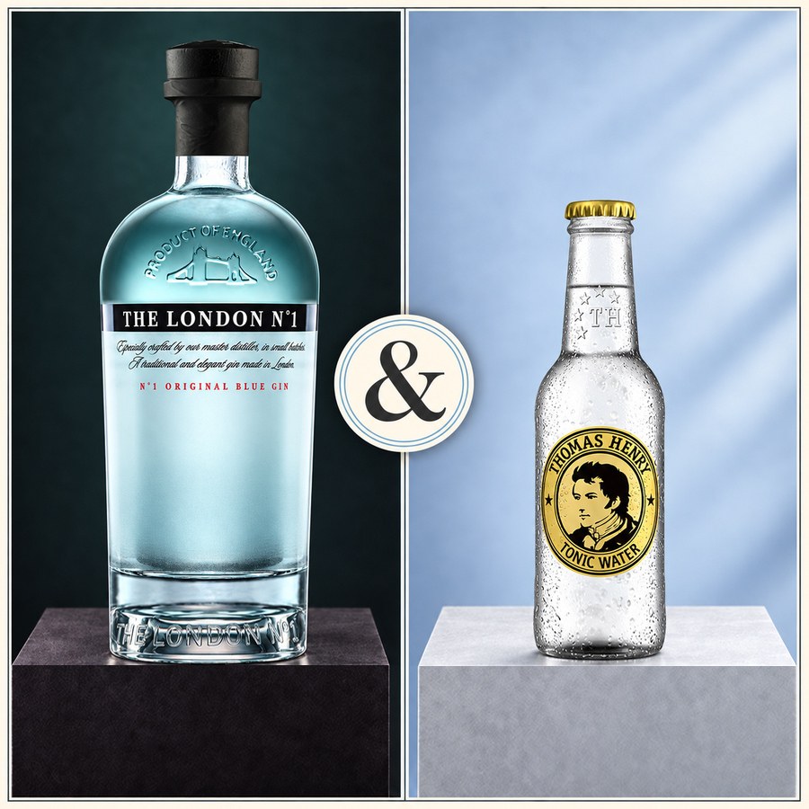 London No. 1 Original Blue Gin & Thomas Henry Tonic Water (4/5)