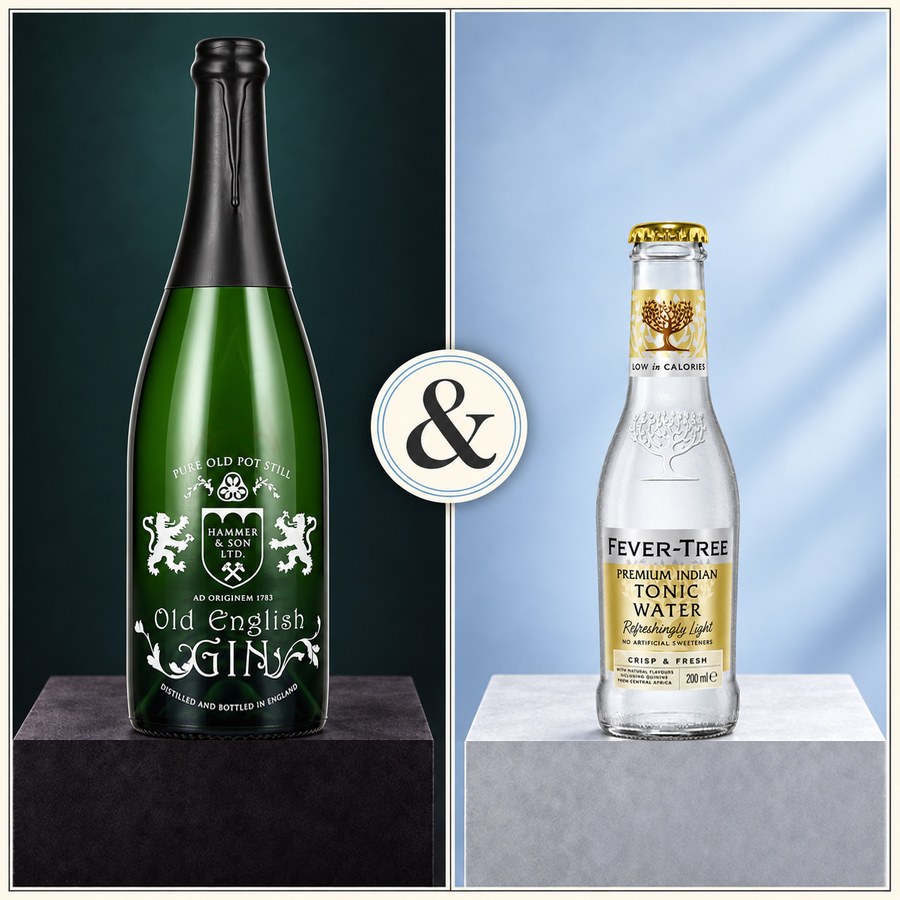 Old English Gin & Fever Tree Premium Indian Tonic Water (4/5)