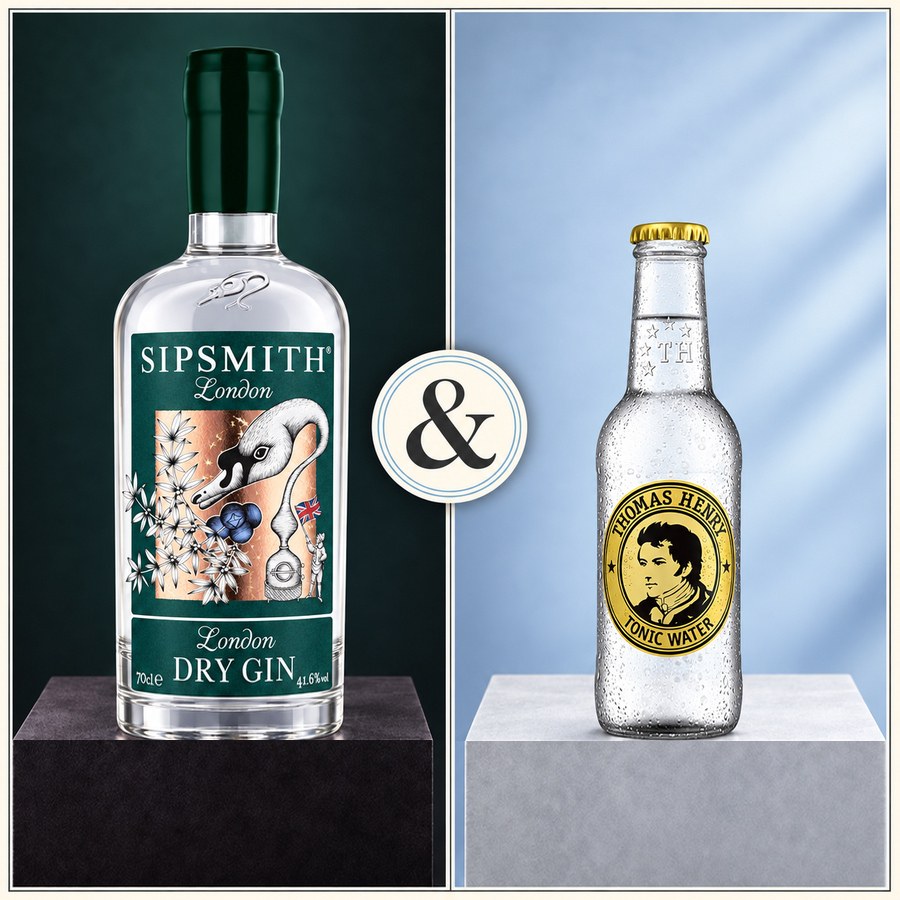 Sipsmith London Dry Gin & Thomas Henry Tonic Water (5/5)