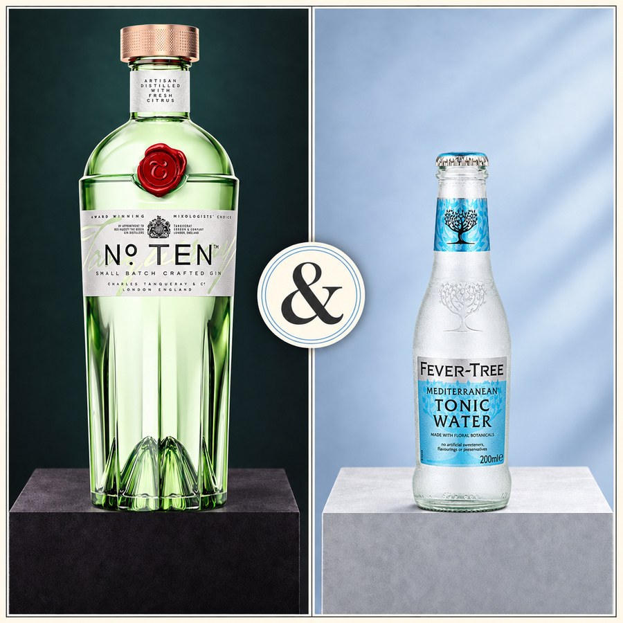 Tanqueray No. Ten Gin & Fever-Tree Mediterranean Tonic Water (3/5)